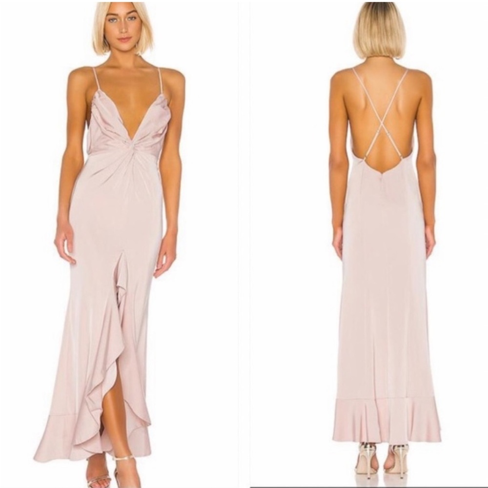 NWT Lovers & Friends Ruffle Pink Patricia Gown